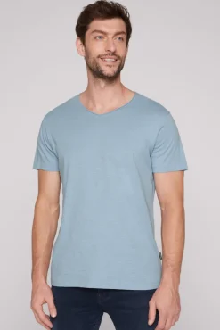 Store CAMP DAVID & SOCCX Basic T-Shirt V-Neck mit Used-Kante new blue newblue