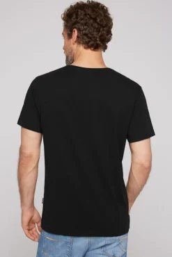 Cheap CAMP DAVID & SOCCX Basic T-Shirt V-Neck mit Used-Kante black