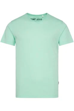 Discount CAMP DAVID & SOCCX Basic T-Shirt V-Neck mit Used-Kante sun aqua sunaqua