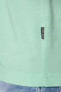 Discount CAMP DAVID & SOCCX Basic T-Shirt V-Neck mit Used-Kante sun aqua sunaqua