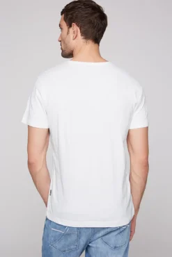 Hot CAMP DAVID & SOCCX Basic T-Shirt V-Neck mit Used-Kante opticwhite