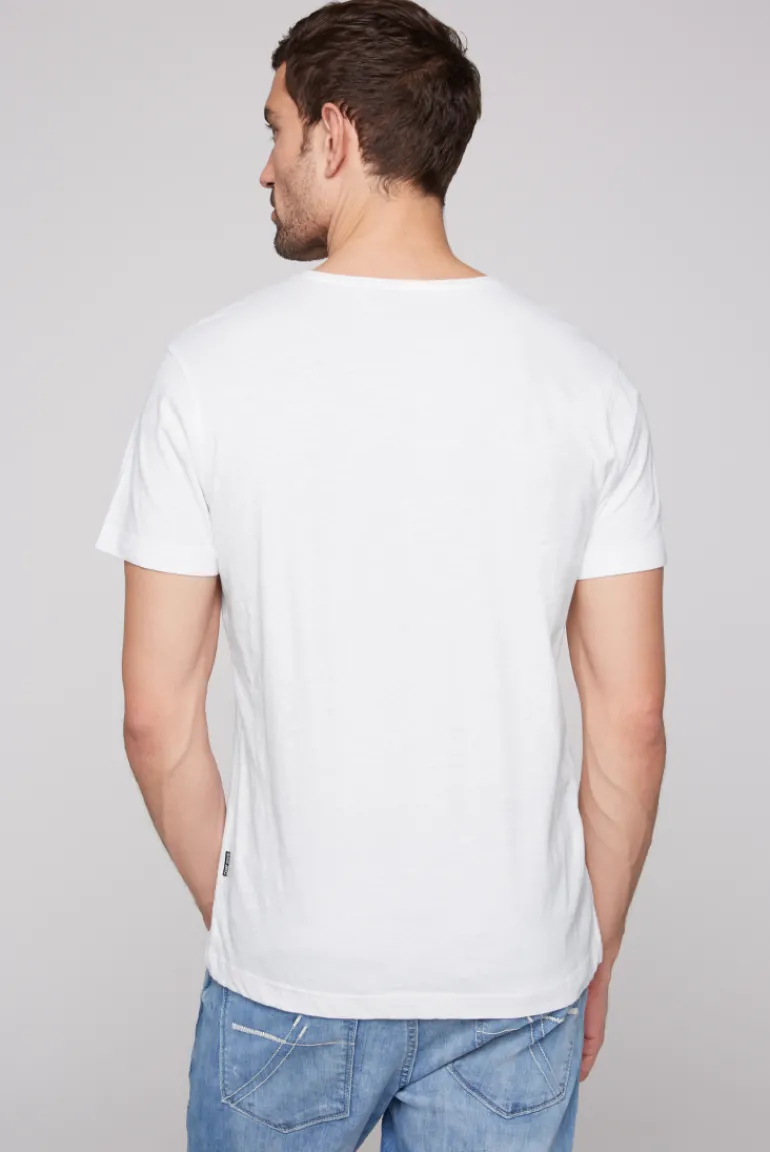 Hot CAMP DAVID & SOCCX Basic T-Shirt V-Neck mit Used-Kante opticwhite