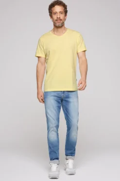Best Sale CAMP DAVID & SOCCX Basic T-Shirt V-Neck mit Used-Kante sun