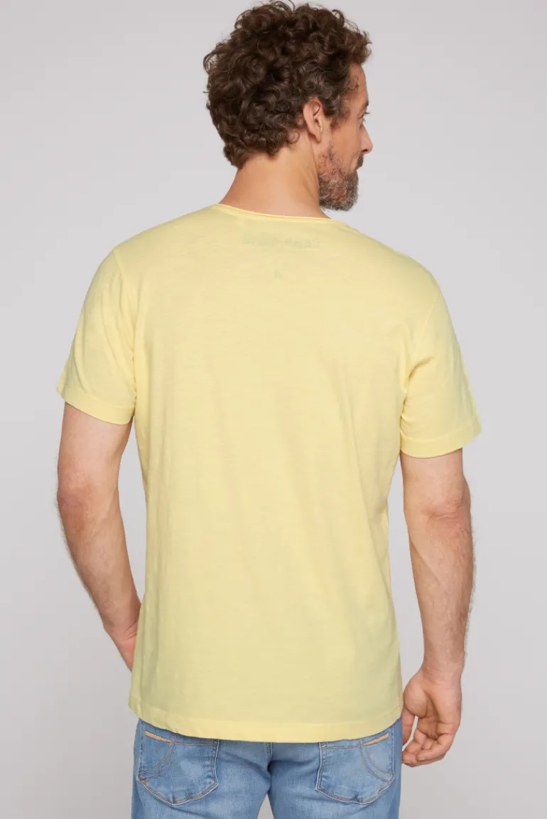 Best Sale CAMP DAVID & SOCCX Basic T-Shirt V-Neck mit Used-Kante sun
