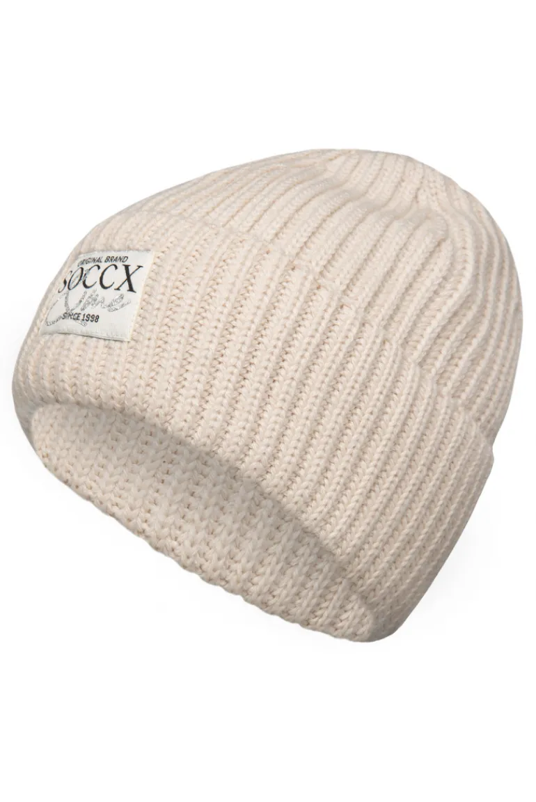 Shop CAMP DAVID & SOCCX Beanie in Rippstrick mit Label Patch faded beige fadedbeige