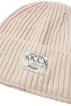 Shop CAMP DAVID & SOCCX Beanie in Rippstrick mit Label Patch faded beige fadedbeige