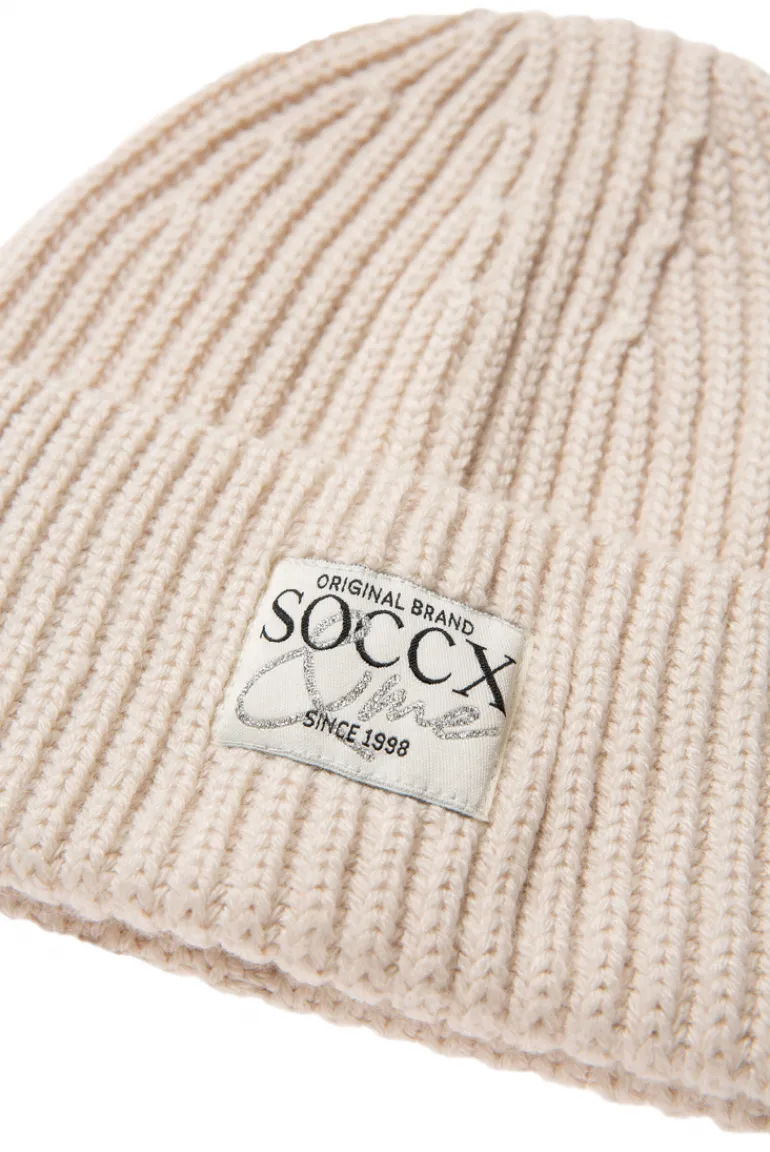 Shop CAMP DAVID & SOCCX Beanie in Rippstrick mit Label Patch faded beige fadedbeige
