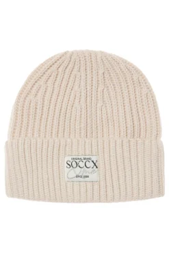 Shop CAMP DAVID & SOCCX Beanie in Rippstrick mit Label Patch faded beige fadedbeige