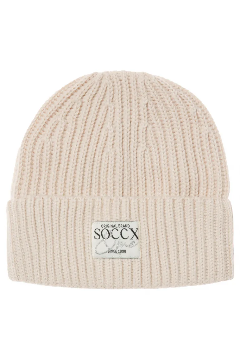 Shop CAMP DAVID & SOCCX Beanie in Rippstrick mit Label Patch faded beige fadedbeige