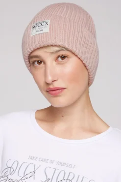 Cheap CAMP DAVID & SOCCX Beanie in Rippstrick mit Label Patch rose blush roseblush