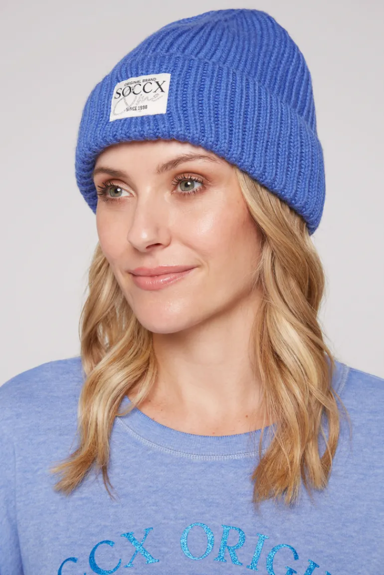 Best CAMP DAVID & SOCCX Beanie in Rippstrick mit Label Patch vividblue