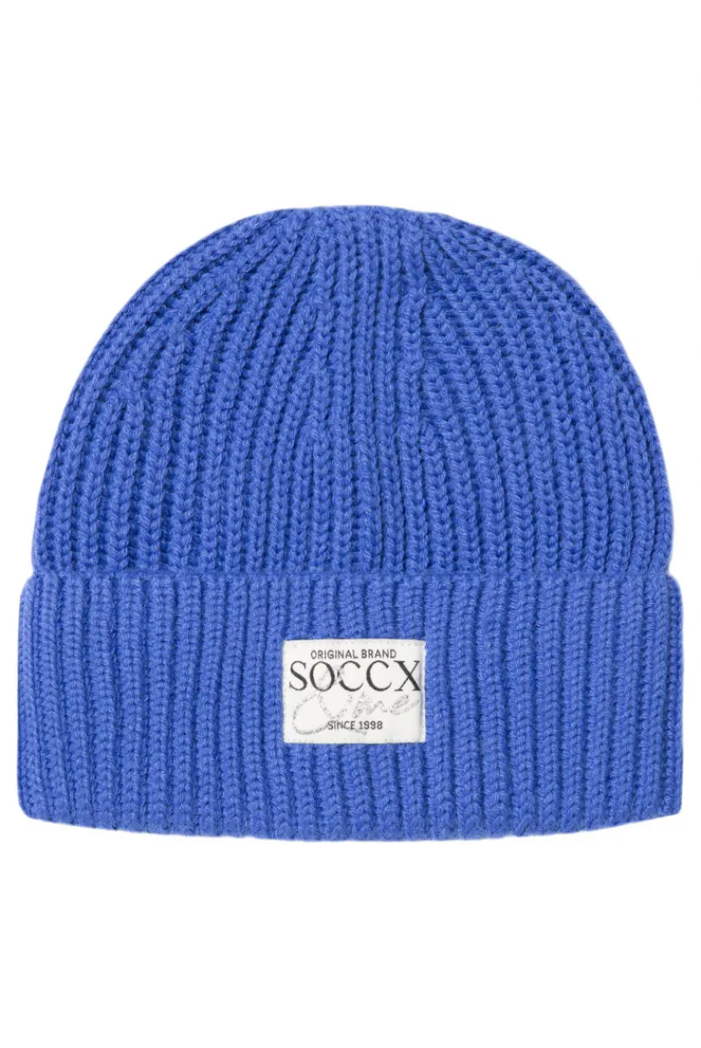 Best CAMP DAVID & SOCCX Beanie in Rippstrick mit Label Patch vividblue