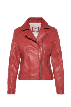 Clearance CAMP DAVID & SOCCX Bikerjacke aus Leder im Vintage Look red