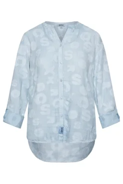 Outlet CAMP DAVID & SOCCX Bluse Oil Dyed mit Intarsia-Muster cool blue coolblue