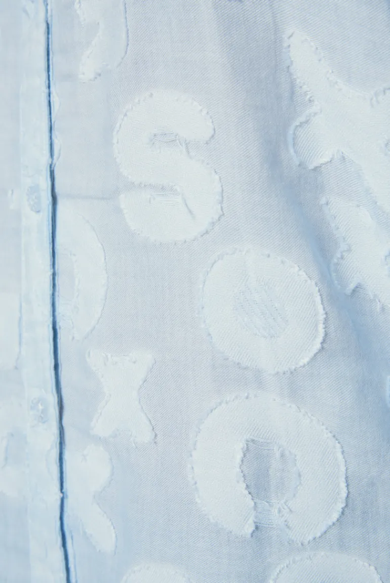 Outlet CAMP DAVID & SOCCX Bluse Oil Dyed mit Intarsia-Muster cool blue coolblue