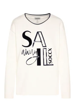 Store CAMP DAVID & SOCCX Bonded Sweatshirt mit Glossy-Print ivory