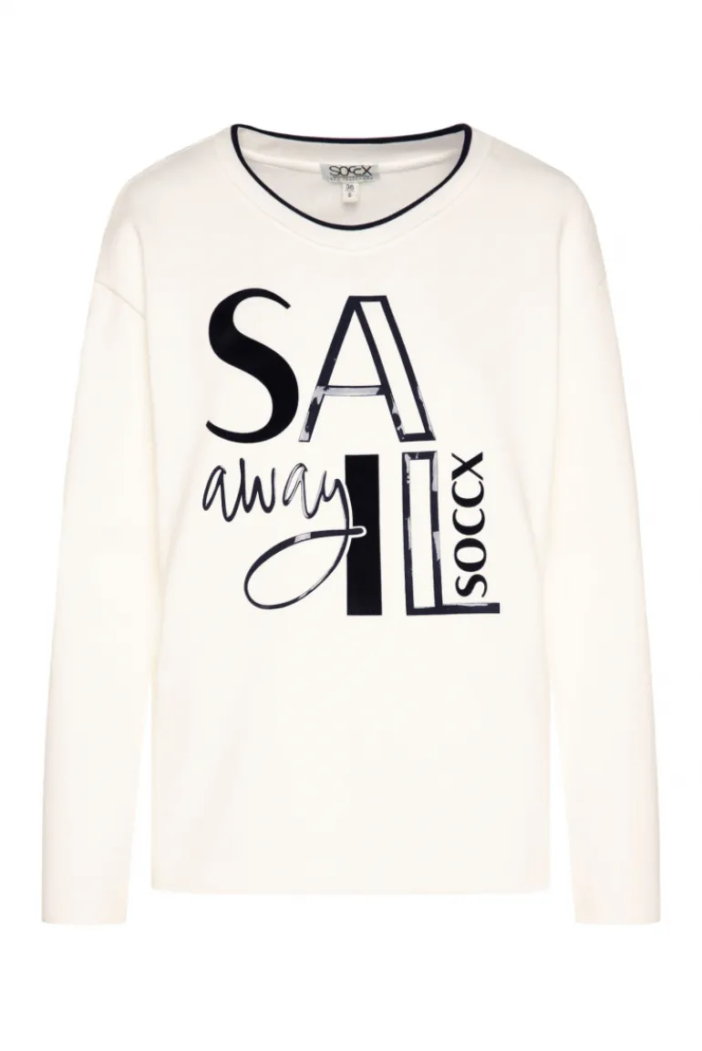 Store CAMP DAVID & SOCCX Bonded Sweatshirt mit Glossy-Print ivory