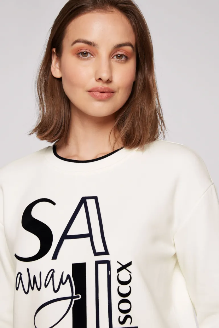 Store CAMP DAVID & SOCCX Bonded Sweatshirt mit Glossy-Print ivory