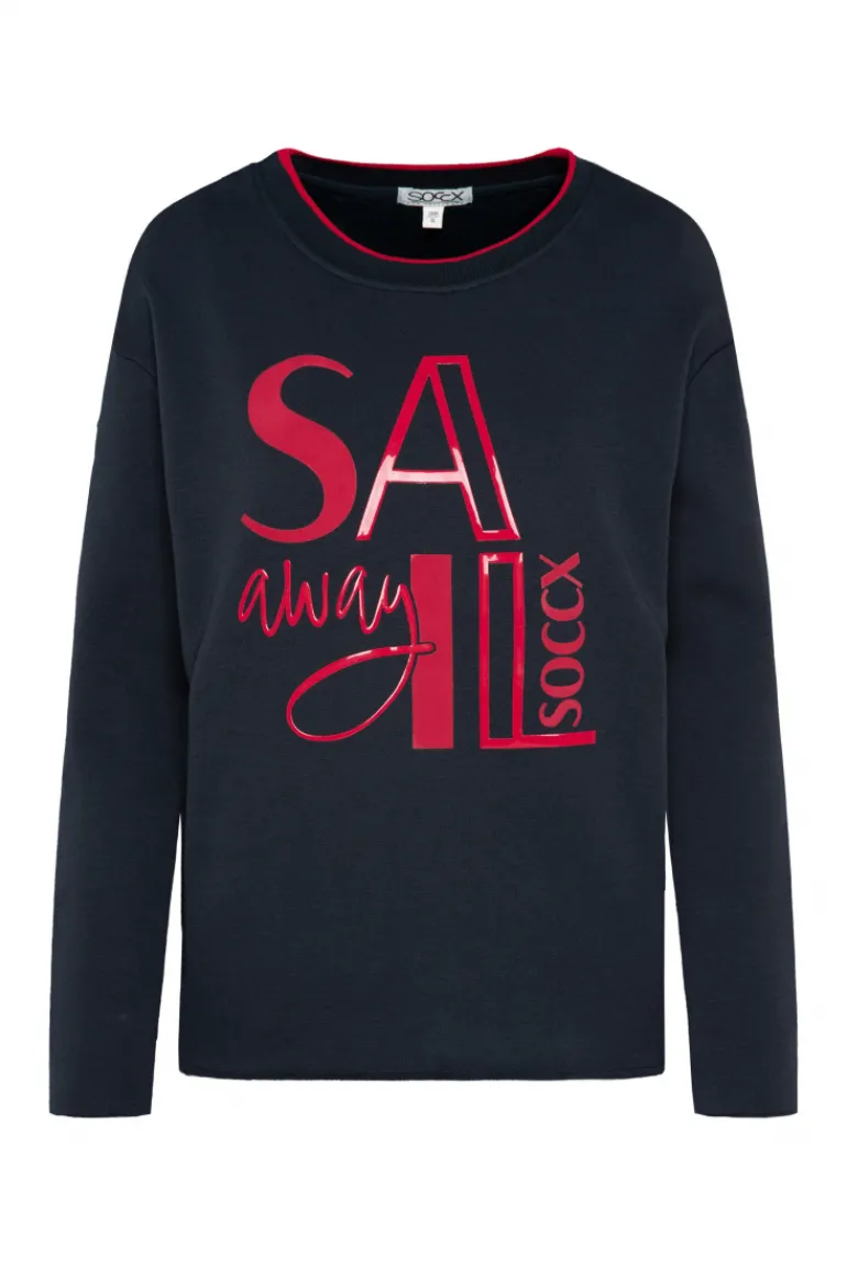 Best CAMP DAVID & SOCCX Bonded Sweatshirt mit Glossy-Print blue navy bluenavy