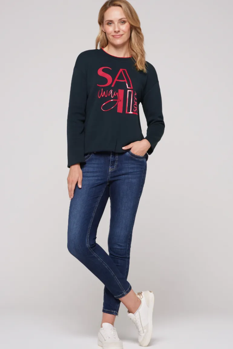 Best CAMP DAVID & SOCCX Bonded Sweatshirt mit Glossy-Print blue navy bluenavy