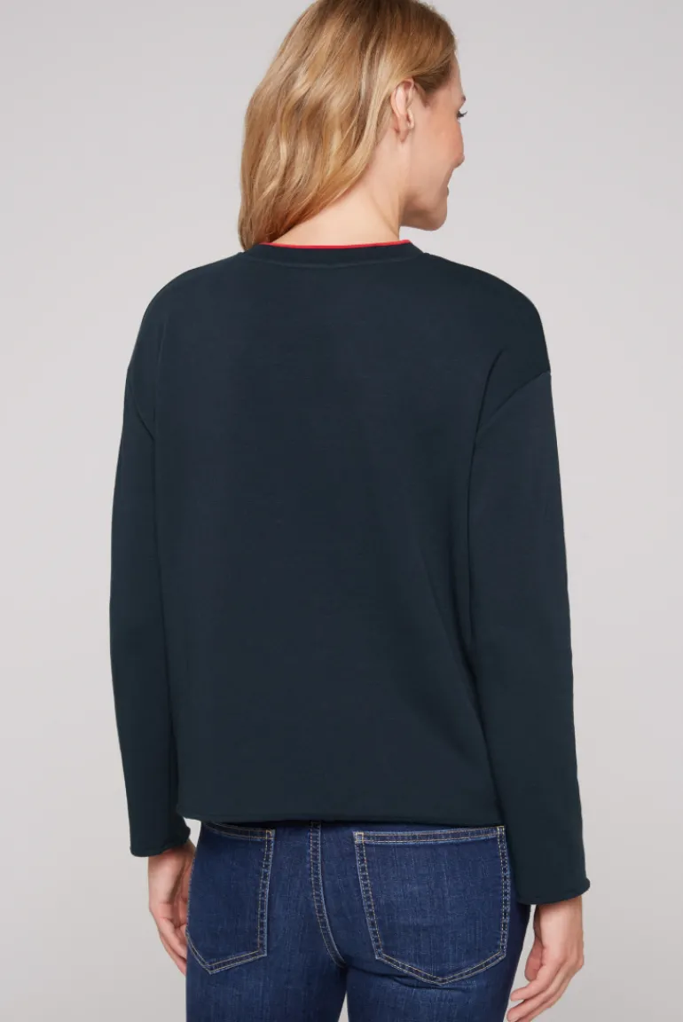 Best CAMP DAVID & SOCCX Bonded Sweatshirt mit Glossy-Print blue navy bluenavy