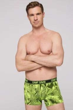 Hot CAMP DAVID & SOCCX Boxershorts mit All Over Print, 2er-Pack aqua / neon lime