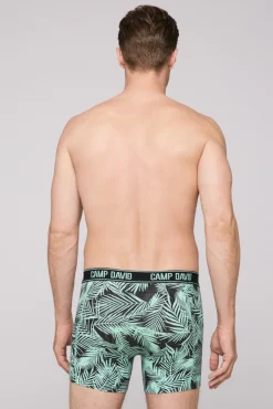 Hot CAMP DAVID & SOCCX Boxershorts mit All Over Print, 2er-Pack aqua / neon lime