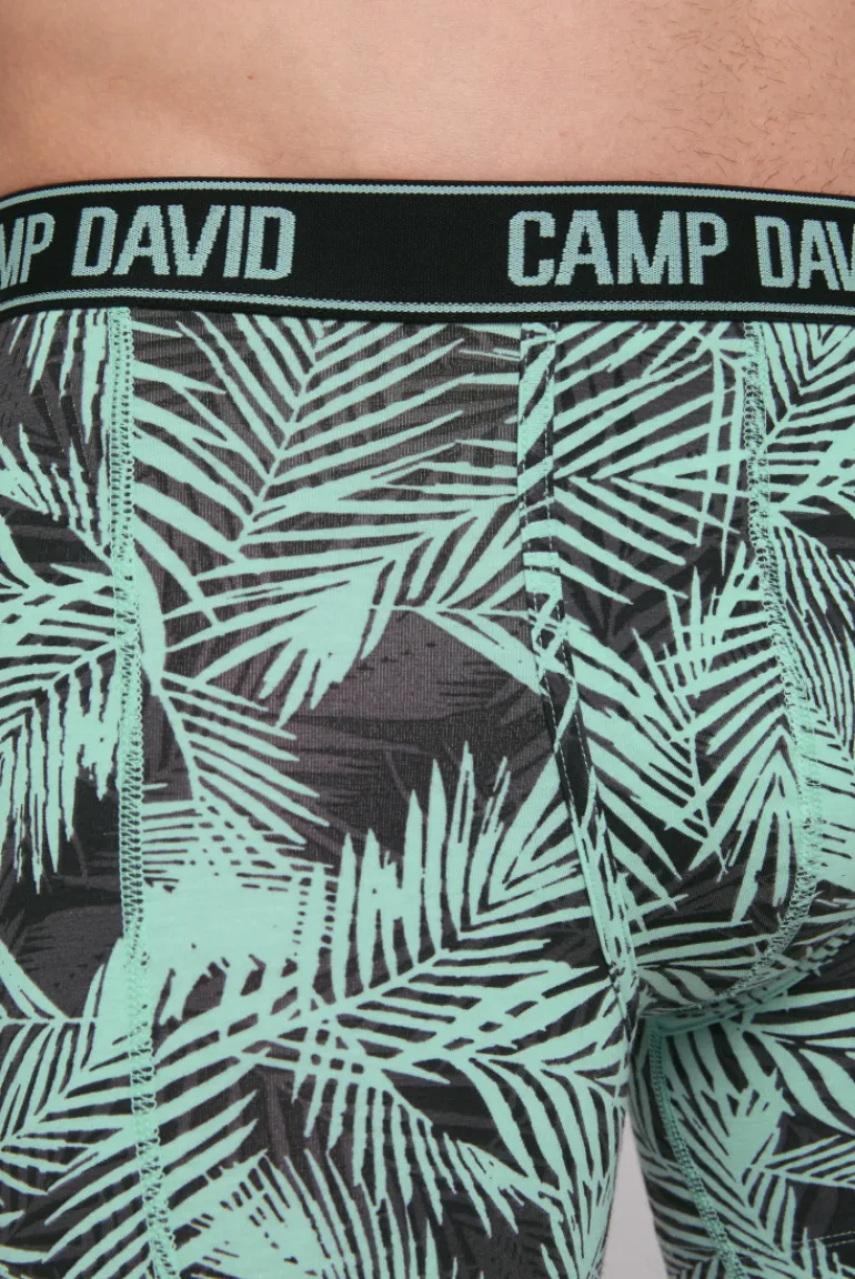 Hot CAMP DAVID & SOCCX Boxershorts mit All Over Print, 2er-Pack aqua / neon lime