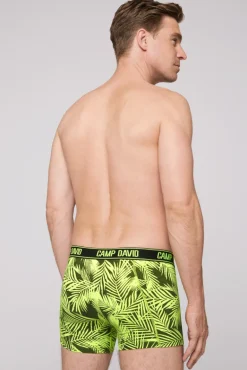 Hot CAMP DAVID & SOCCX Boxershorts mit All Over Print, 2er-Pack aqua / neon lime