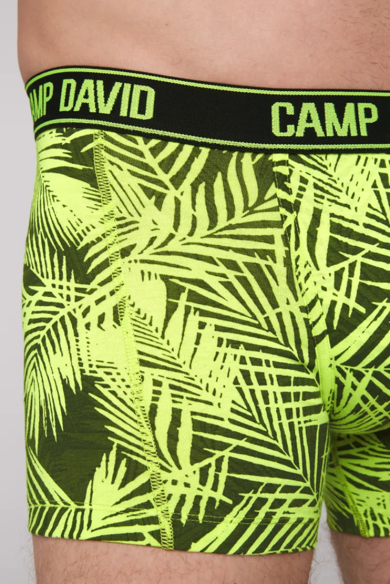 Hot CAMP DAVID & SOCCX Boxershorts mit All Over Print, 2er-Pack aqua / neon lime