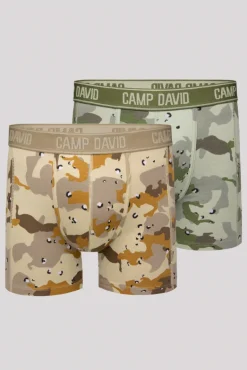 Store CAMP DAVID & SOCCX Boxershorts mit All Over Print, 2er-Pack desert / light khaki