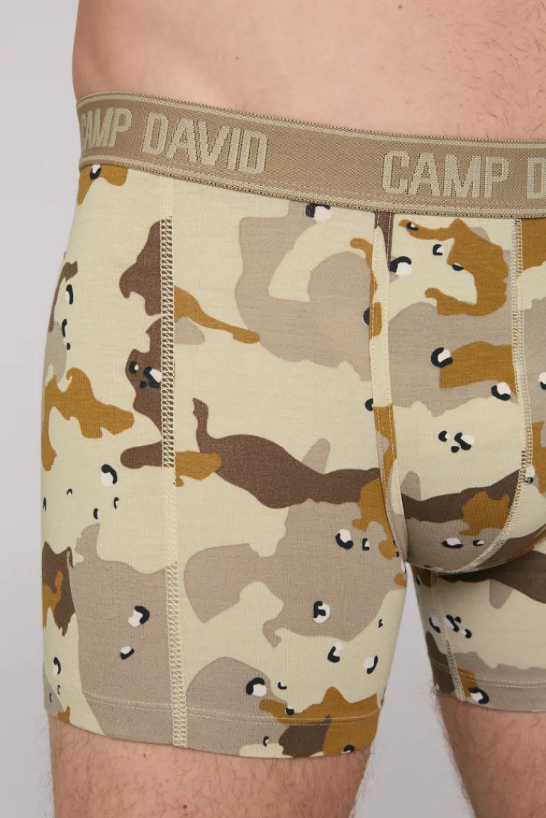 Store CAMP DAVID & SOCCX Boxershorts mit All Over Print, 2er-Pack desert / light khaki