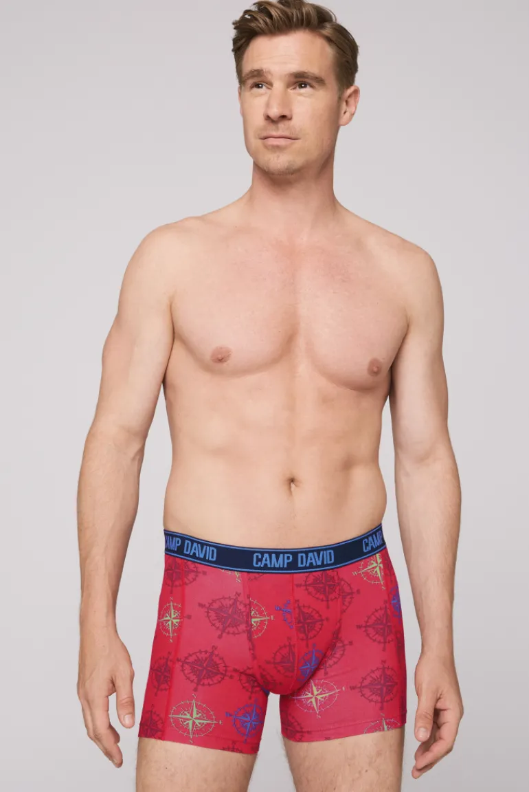 Shop CAMP DAVID & SOCCX Boxershorts mit All Over Print, 2er-Pack electric blue / red