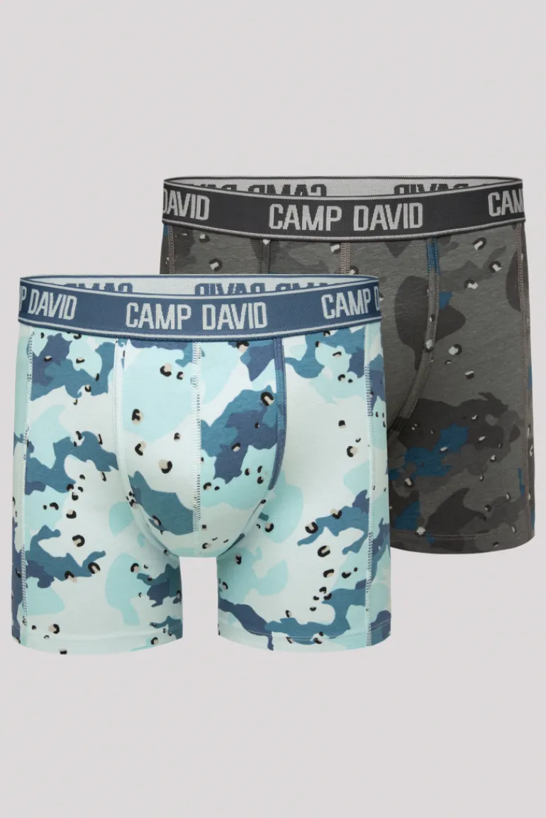 Clearance CAMP DAVID & SOCCX Boxershorts mit All Over Print, 2er-Pack light blue / anthra