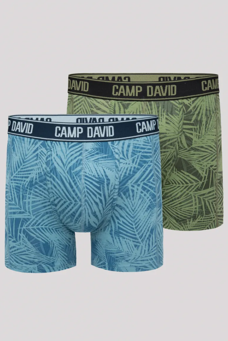 Outlet CAMP DAVID & SOCCX Boxershorts mit All Over Print, 2er-Pack khaki / sky blue khakikyblue