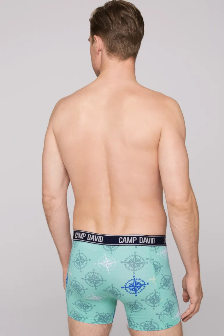 Hot CAMP DAVID & SOCCX Boxershorts mit All Over Print, 2er-Pack blue navy / sun aqua