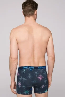 Hot CAMP DAVID & SOCCX Boxershorts mit All Over Print, 2er-Pack blue navy / sun aqua