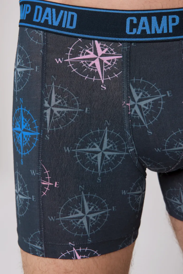 Hot CAMP DAVID & SOCCX Boxershorts mit All Over Print, 2er-Pack blue navy / sun aqua