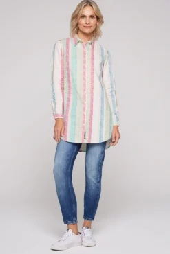 Store CAMP DAVID & SOCCX Bunt gestreifte Leinenbluse multi color multicolor