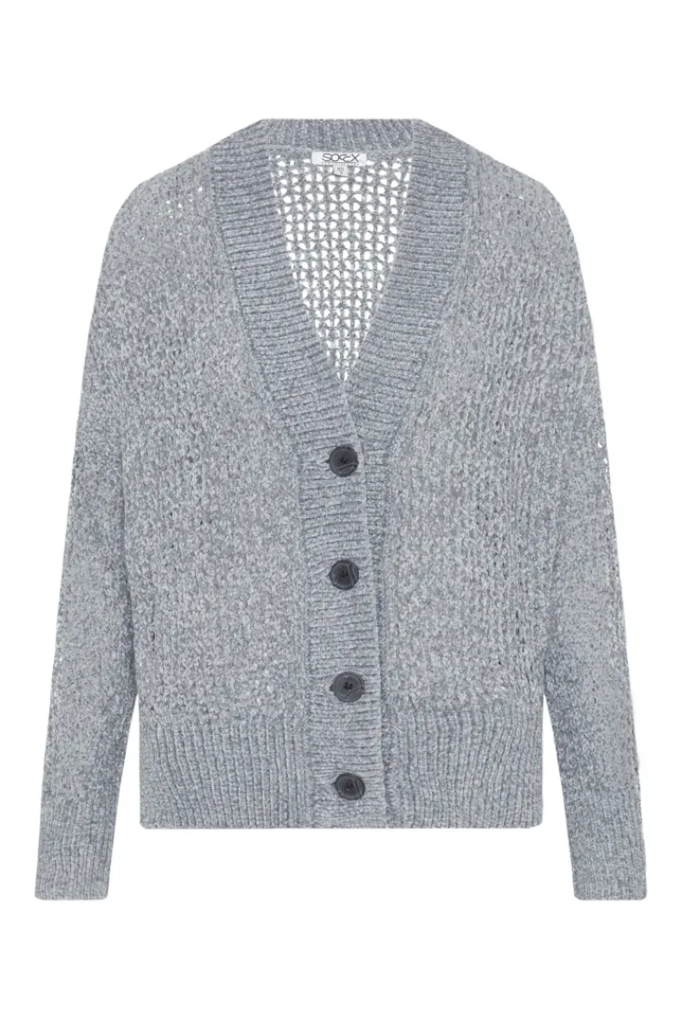Best CAMP DAVID & SOCCX Chenille-Cardigan mit Strickmuster cold grey coldgrey
