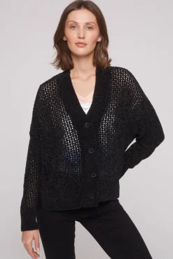 Cheap CAMP DAVID & SOCCX Chenille-Cardigan mit Strickmuster black