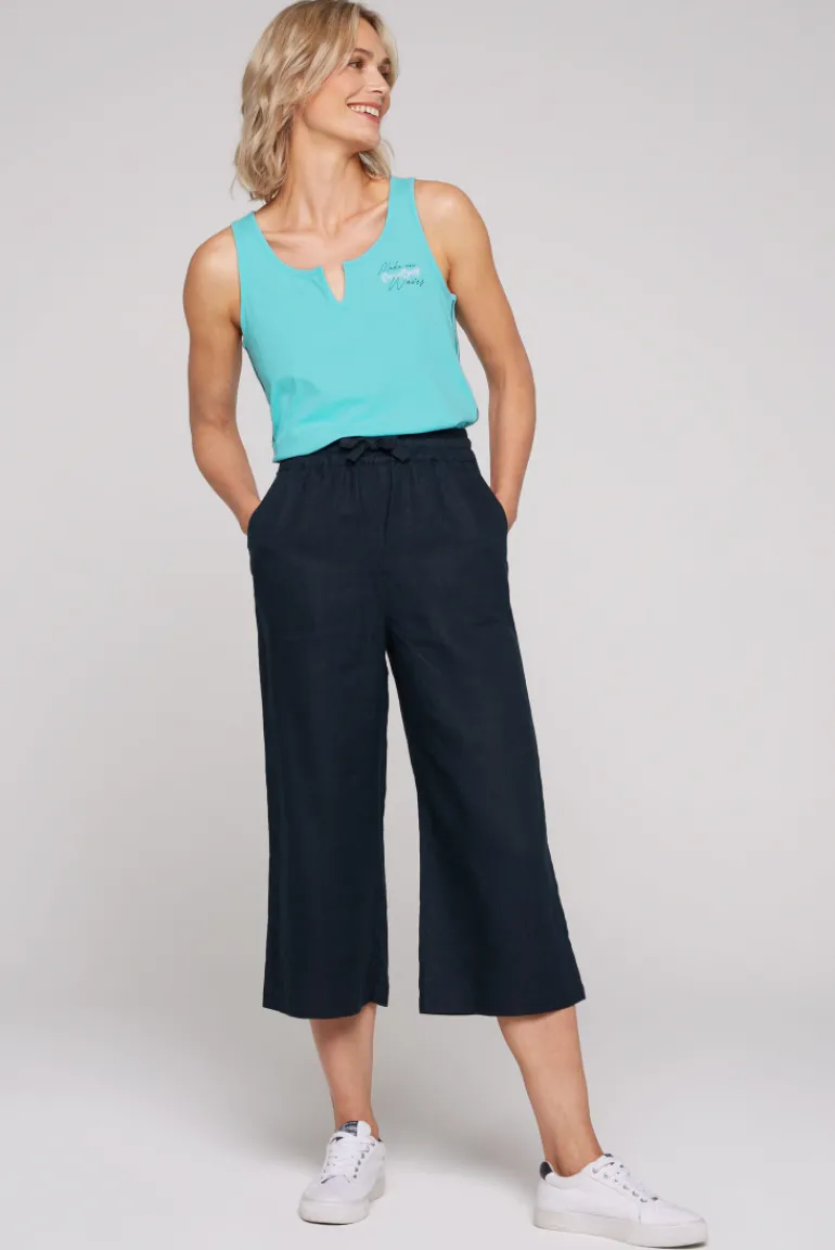 Online CAMP DAVID & SOCCX Culotte aus Leinen mit Elastikbund blue navy bluenavy
