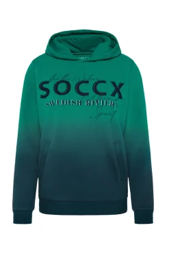 Cheap CAMP DAVID & SOCCX Dip Dye Hoodie mit Logo Print bottle green bottlegreen
