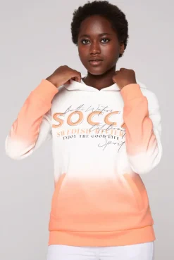 Cheap CAMP DAVID & SOCCX Dip Dye Hoodie mit Logo Print ivory