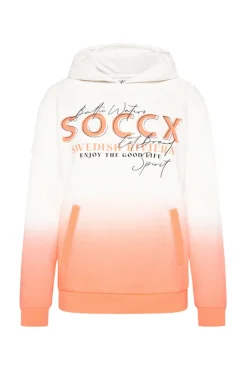 Cheap CAMP DAVID & SOCCX Dip Dye Hoodie mit Logo Print ivory