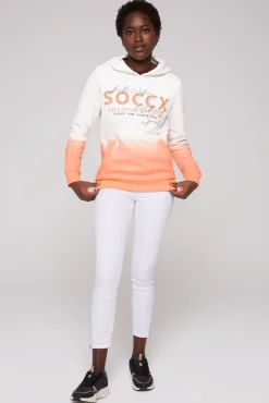 Cheap CAMP DAVID & SOCCX Dip Dye Hoodie mit Logo Print ivory
