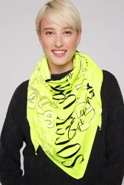 Best Sale CAMP DAVID & SOCCX Dreieckstuch im Materialmix mit Artwork yellow lime yellowlime