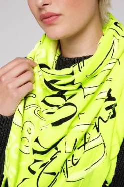 Best Sale CAMP DAVID & SOCCX Dreieckstuch im Materialmix mit Artwork yellow lime yellowlime
