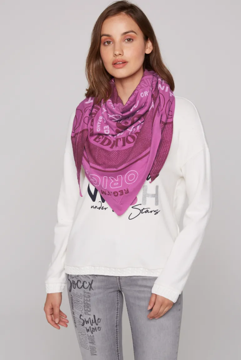 Hot CAMP DAVID & SOCCX Dreieckstuch im Materialmix mit Artwork iced berry icedberry