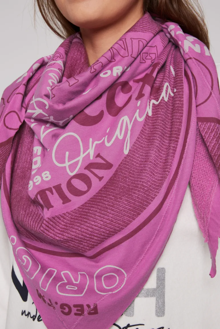 Hot CAMP DAVID & SOCCX Dreieckstuch im Materialmix mit Artwork iced berry icedberry
